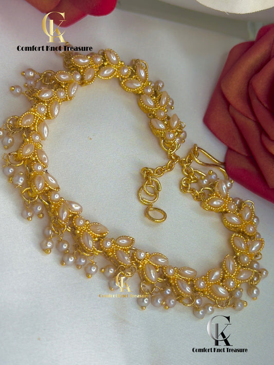 Single Pearl Gold Anklet