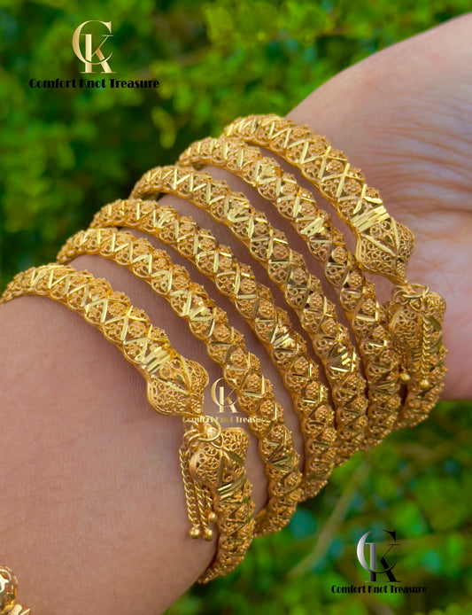 Tassal bangles set of 6 | 24k gold plated hot