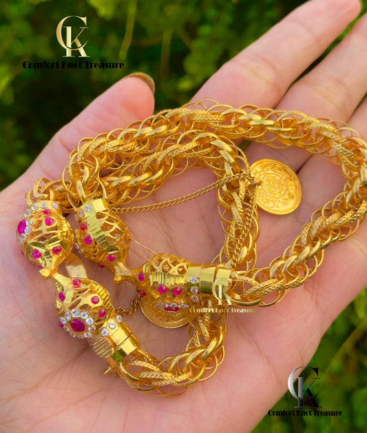 Rainbow Loose Coin Bracelet | 24k gold plated | Openable with Coin