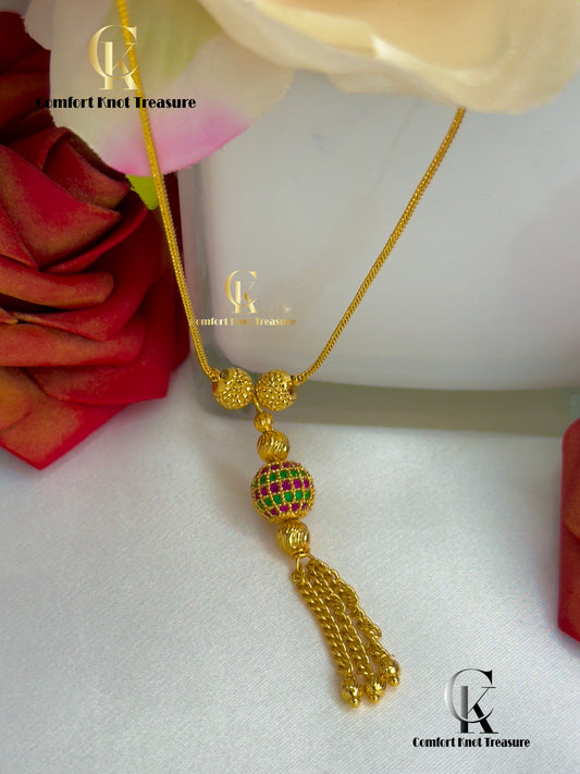 South Indian Green , Red Ball Chain | Daily Wear Chain | CHN