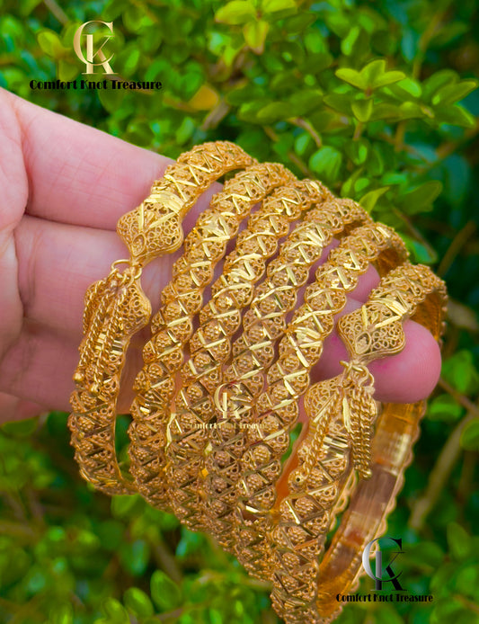 Tassal bangles set of 6 | 24k gold plated hot