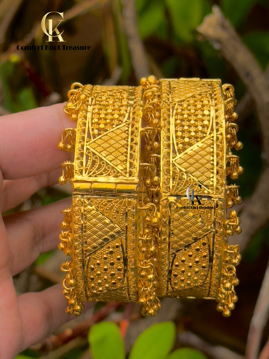 Openable Ghungroo Kangan | 24k gold plated | 2 Kangan