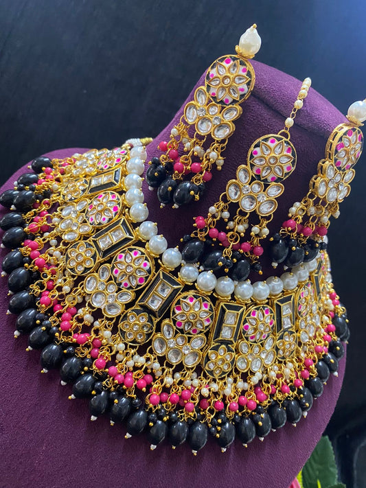 Heavy Indian Chokar Set | Mang Tikka with Earrings