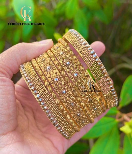 Classic Traditional Bangles | 24k gold plated