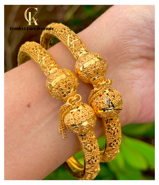 Pipe Kangan with Tassal | 24k gold plated