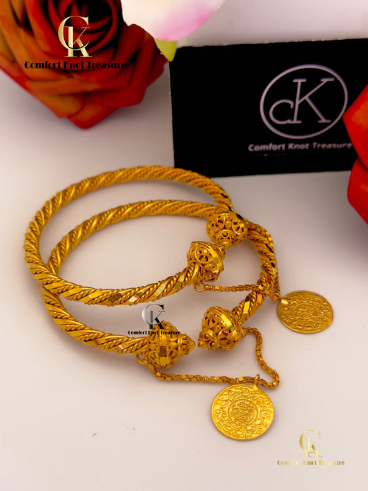 Multani openable coin Kangan | 24k gold plated