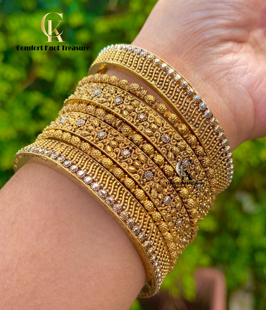 Classic Traditional Bangles | 24k gold plated