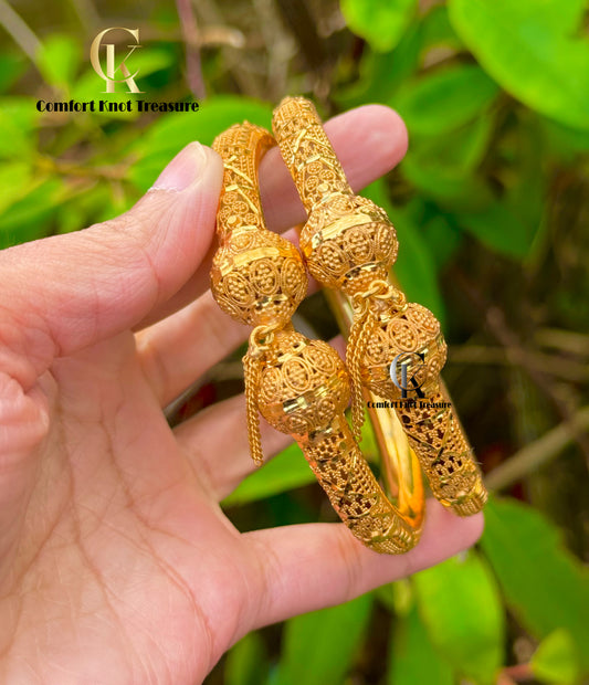 Pipe Kangan with Tassal | 24k gold plated