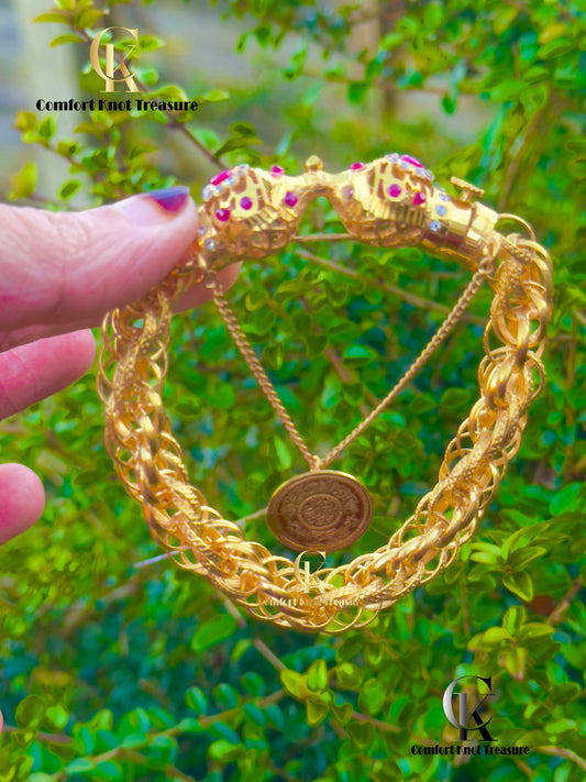 Rainbow Loose Coin Bracelet | 24k Gold Plated | Hanging Chain With Coin Openable