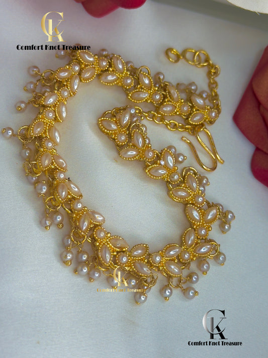 Single Pearl Gold Anklet