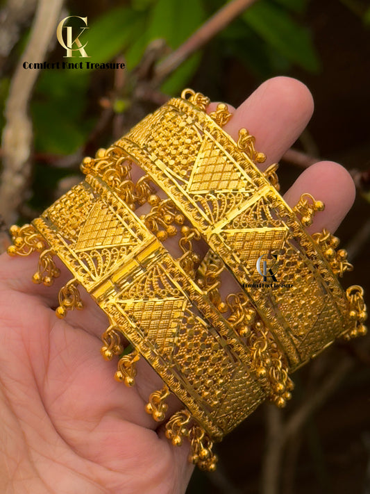 Openable Ghungroo Kangan | 24k gold plated | 2 Kangan